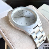 Michael Kors Slim Runway Silver Dial Silver Steel Strap Watch For Women - MK4502 Authentic Buy Shop Now