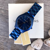 Michael Kors Slim Runway Quartz Blue Dial Blue Steel Strap Watch For Women - MK4503 Authentic Buy Shop Now