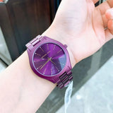Michael Kors Slim Runway Quartz Purple Dial Purple Steel Strap Watch For Women - MK4507 Authentic Buy Shop Now
