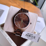 Michael Kors Slim Runway Brown Dial Brown Steel Strap Watch For Women - MK4508 Authentic Buy Shop Now