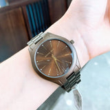 Michael Kors Slim Runway Brown Dial Brown Steel Strap Watch For Women - MK4508 Authentic Buy Shop Now