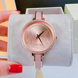 Michael Kors Jaryn Analog Rose Gold Dial Pink Steel Strap Watch For Women - MK4545 Authentic Buy Shop Now