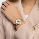Michael Kors Liliane Mother of Pearl White Dial Gold Steel Strap Watch For Women - MK4555 Authentic Buy Shop Now