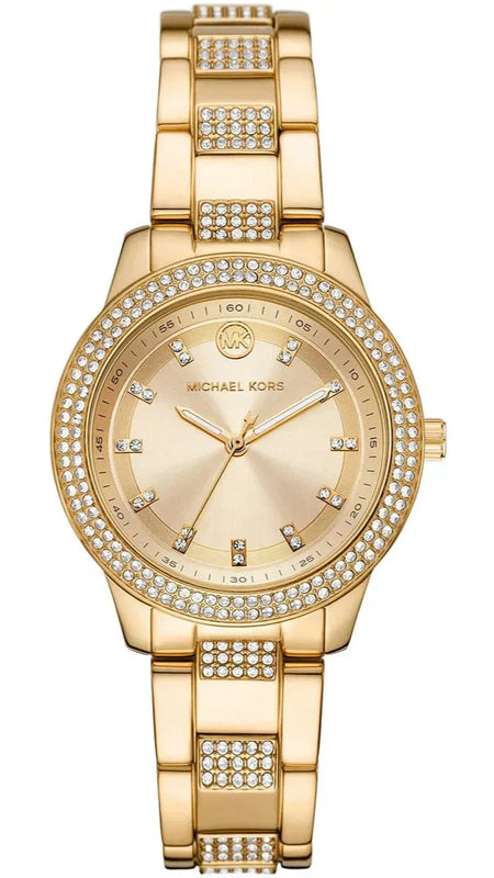 Michael Kors Tibby Three-Hand Glitz Gold Dial Gold Steel Strap Watch for Women - MK4575 Authentic Buy Shop Now