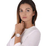 Michael Kors Pyper Three-Hand White Dial Rose Gold Steel Strap Watch For Women - MK4594 Authentic Buy Shop Now