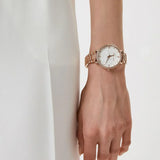 Michael Kors Pyper Three-Hand White Dial Rose Gold Steel Strap Watch For Women - MK4594 Authentic Buy Shop Now