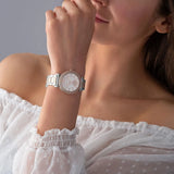 Michael Kors Abbey Three-Hand White Dial Two Tone Steel Strap Watch for Women - MK4616 Authentic Buy Shop Now