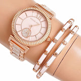 Michael Kors Abbey Three-Hand Analog Crystals Rose Gold Dial Rose Gold Steel Strap Watch for Women - MK4617 Authentic Buy Shop Now
