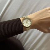 Michael Kors Pyper Three Hand White Dial Gold Steel Strap Watch For Women - MK4666 Authentic Buy Shop Now