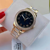 Michael Kors Tibby Multifunction Analog Black Dial Gold Steel Strap Watch for Women - MK4684 Authentic Buy Shop Now