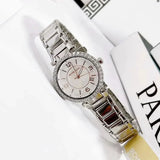 Michael Kors Parker Three Hand Mother of Pearl White Dial Silver Steel Strap Watch For Women - MK4694 Authentic Buy Shop Now