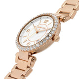 Michael Kors Parker Three-Hand Mother of Pearl White Dial Rose Gold Steel Strap Watch For Women - MK4695 Authentic Buy Shop Now