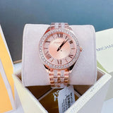 Michael Kors Harlowe Rose Gold Dial Rose Gold Steel Strap Watch For Women - MK4710 Authentic Buy Shop Now