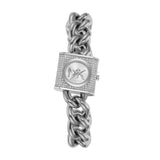 Michael Kors Chain Lock Pave Silver Dial Silver Steel Strap Watch For Women - MK4718 Authentic Buy Shop Now