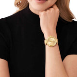 Michael Kors Parker Three-Hand Gold Dial Brown Leather Strap Watch For Women - MK4725 Authentic Buy Shop Now