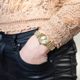 Michael Kors Lexington Analog Gold Dial Gold Steel Strap Watch for Women - MK4741 Authentic Buy Shop Now