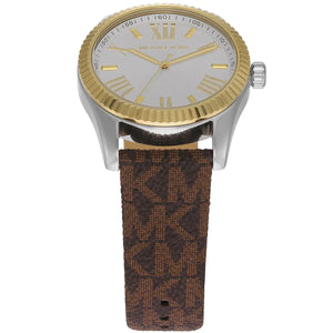 Michael Kors Lexington Silver Dial Brown Leather Strap Watch For Women - MK4745 Authentic Buy Shop Now