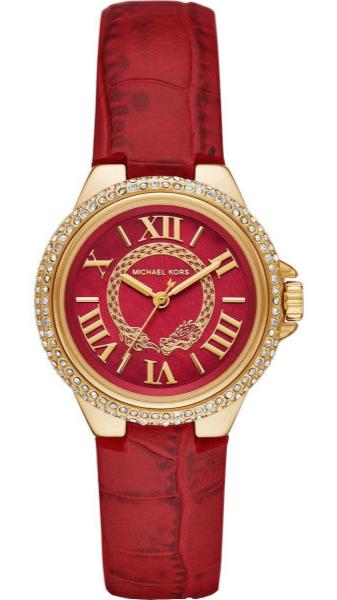 Michael Kors Camille Three-Hand Red Dial Red Leather Strap Watch for Women - MK4750 Authentic Buy Shop Now
