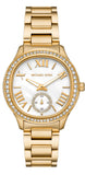 Michael Kors Sage Analog White Dial Gold Steel Strap Watch for Women - MK4822 Authentic Buy Shop Now