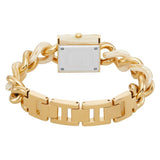 Michael Kors Chain Lock Analog Crystals Silver Dial Gold Steel Strap Watch for Women - MK4809 Authentic Buy Shop Now