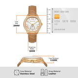 Michael Kors Sage Three-Hand Mother of Pearl White Dial Brown Leather Strap Watch for Women - MK4819 Authentic Buy Shop Now