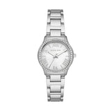 Michael Kors Sage Three-Hand Mother of Pearl White Dial Silver Steel Strap Watch for Women - MK4824 Authentic Buy Shop Now
