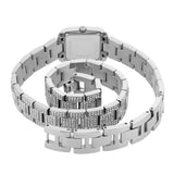 Michael Kors Emery Pave Double Wrap Crystals White Dial Silver Steel Strap Watch for Women - MK4836 Authentic Buy Shop Now