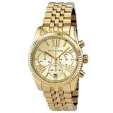 Michael Kors Lexington Chronograph Gold Dial Gold Steel Strap Watch for Women - MK5556 Authentic Buy Shop Now