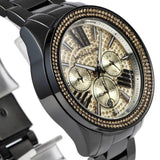 Michael Kors Wren Chronograph Gold Diamonds Dial Black Steel Strap Watch for Women - MK5879 Authentic Buy Shop Now