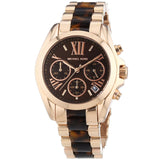 Michael Kors Bradshaw Chronograph Brown Dial Two Tone Steel Strap Watch For Women - MK5944 Authentic Buy Shop Now