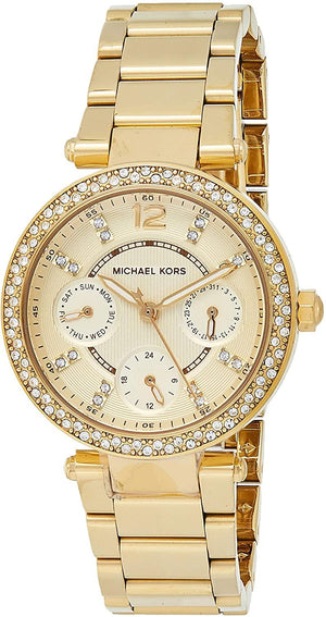 Michael Kors Parker White Dial Gold Steel Strap Watch for Women - MK6056 Authentic Buy Shop Now