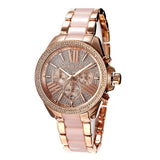 Michael Kors Wren Crystals Rose Gold Dial Rose Gold Steel Strap Watch for Women - MK6096 Authentic Buy Shop Now