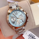 Michael Kors Bradshaw Chronograph Blue Dial Silver Steel Strap Watch For Women - MK6098 Authentic Buy Shop Now
