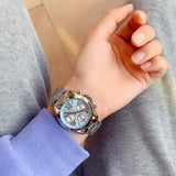 Michael Kors Bradshaw Chronograph Blue Dial Silver Steel Strap Watch For Women - MK6098 Authentic Buy Shop Now