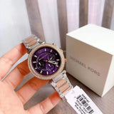 Michael Kors Parker Chronograph Purple Dial Two Tone Steel Strap Watch For Women - MK6108 Authentic Buy Shop Now