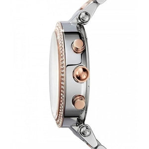 Michael Kors Parker Chronograph Purple Dial Two Tone Steel Strap Watch For Women - MK6108 Authentic Buy Shop Now