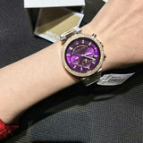 Michael Kors Parker Chronograph Purple Dial Two Tone Steel Strap Watch For Women - MK6108 Authentic Buy Shop Now