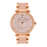 Michael Kors Parker Pink Dial Two Tone Steel Strap Watch for Women - MK6110 Authentic Buy Shop Now