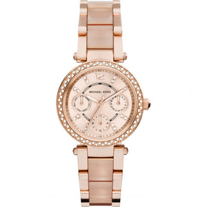 Michael Kors Parker Pink Dial Two Tone Steel Strap Watch for Women - MK6110 Authentic Buy Shop Now