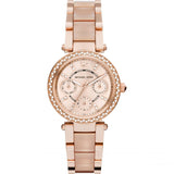 Michael Kors Parker Pink Dial Two Tone Steel Strap Watch for Women - MK6110 Authentic Buy Shop Now