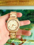 Michael Kors Byrn Quartz Gold Dial Gold Steel Strap Watch For Women - MK6134 Authentic Buy Shop Now