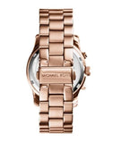 Michael Kors Runway Chronograph Purple Dial Rose Gold Steel Strap Watch For Women - MK6163 Authentic Buy Shop Now