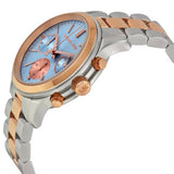 Michael Kors Runway Chronograph Blue Dial Two Tone Steel Strap Watch For Women - MK6166 Authentic Buy Shop Now