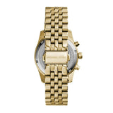 Michael Kors Lexington Chronograph Blue Dial Gold Steel Strap Watch For Women - MK6206 Authentic Buy Shop Now