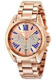 Michael Kors Bradshaw Chronograph Rose Gold Dial Rose Gold Steel Strap Watch For Women - MK6321 Authentic Buy Shop Now