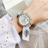 Michael Kors Parker Chronograph Silver Dial Silver Steel Strap Watch For Women - MK6354 Authentic Buy Shop Now