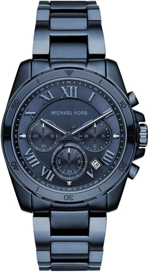 Michael Kors Brecken Chronograph Quartz Blue Dial Blue Steel Strap Watch For Men - MK6361 Authentic Buy Shop Now