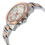 Michael Kors Brecken Chronograph White Dial Two Tone Steel Strap Watch For Women - MK6368 Authentic Buy Shop Now