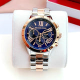 Michael Kors Bradshaw Chronograph Blue Dial Two Tone Steel Strap Watch For Women - MK6389 Authentic Buy Shop Now