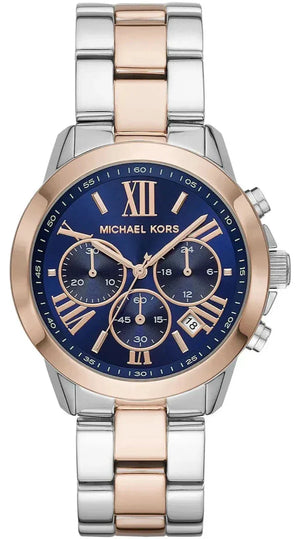 Michael Kors Bradshaw Chronograph Blue Dial Two Tone Steel Strap Watch For Women - MK6389 Authentic Buy Shop Now